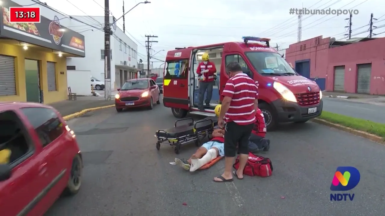 Acidente de trânsito em Joinville: Motociclista fica ferido no Bucarein