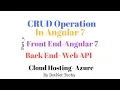 CRUD operation in Angular 7 with WEB API and Azure Hosting - Part 2