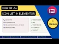 How to use Elementor Icon list Widget Tutorial