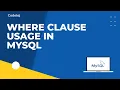 WHERE clause usage in MySql MySql command line
