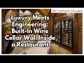 Inside the Built-In Wine Cellar Wall at Paisano Italian Restaurant