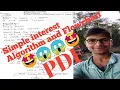 Simple interest in c language algorithm and flowchart pdf