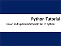 union and update method in set in python
