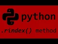 Python rindex string method