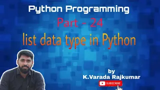 Python Programming Part - 24 list data type in Python
