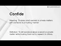 Confide Meaning