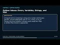Python Values Errors Variables Strings and Text