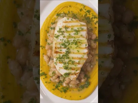 Grilled Sea Bass & Carrot Romesco
