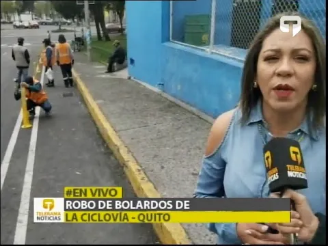 Robo de bolardos de la ciclovía - Quito
