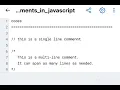 JavaScript How to make single and multi line comments in JavaScript