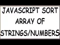 ARRAY SORT IN JAVASCRIPT PROGRAM TO SORT IN JAVASCRIPT