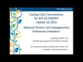 ICD-10 Coding Clinic Update Q2 2021 Bilateral Chronic and Subsegmental Pulmonary Embolism