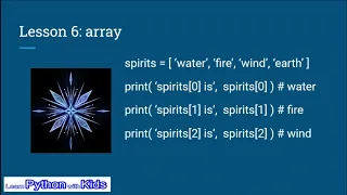 Learn Python with Kids - Lesson 6 Array