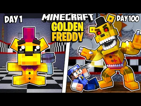 Download MP3 I Survived 100 Days as GOLDEN FREDDY in Minecraft