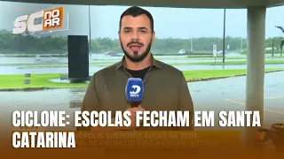 Ciclone em SC: escolas suspendem aulas e cidades reforçam segurança