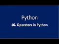 16 Operators in Python