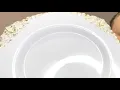 Nervure 175PCS White and Gold Plastic Plates Gold Disposable Dinnerware Set Review