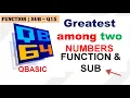 Greatest Among two Numbers - Q-15 FUNCTION SUB