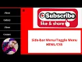 How to Create Side Slide bar menu with html CSS and JavaScript bangla tutorial