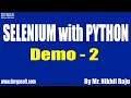 SELENIUM with PYTHON tutorials Demo - 2 by Mr Nikhil Raju On 24-12-2020 7AM