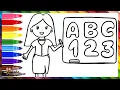 How To Draw A Teacher Drawing And Coloring A Teacher Drawings For Kids