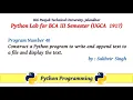 Python Lab Part 40 Construct a Python program to write and append text to a file display the text
