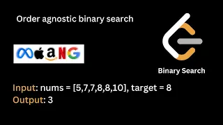 8 Order agnostic binary search Binary Search Hindi