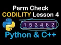 Permutation Array Check in Python and C Codility Solutions