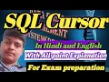 SQL Cursor Hindi and English SQL Cursor tutorial SQL Cursor in Hindi