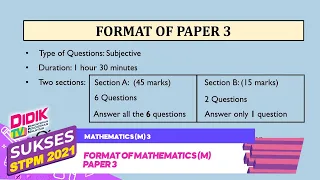 sukses stpm 2021 klip mathematics m 3 format of mathematics m paper 3