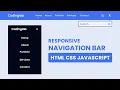 Responsive Navigation Bar with HTML CSS JavaScript Mode