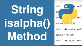 String isalpha Method Python Tutorial
