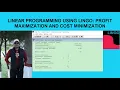 Linear Programming Using LINGO Profit Maximization Cost Minimization