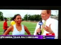 April Dupre of Footprints to Fitness helps to condition football players