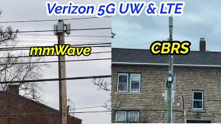 5G UW CBRS LTE B48 on same corner Small cells mmwave Verizon Wireless