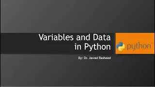 Lecture 05 - Variables and Data in Python
