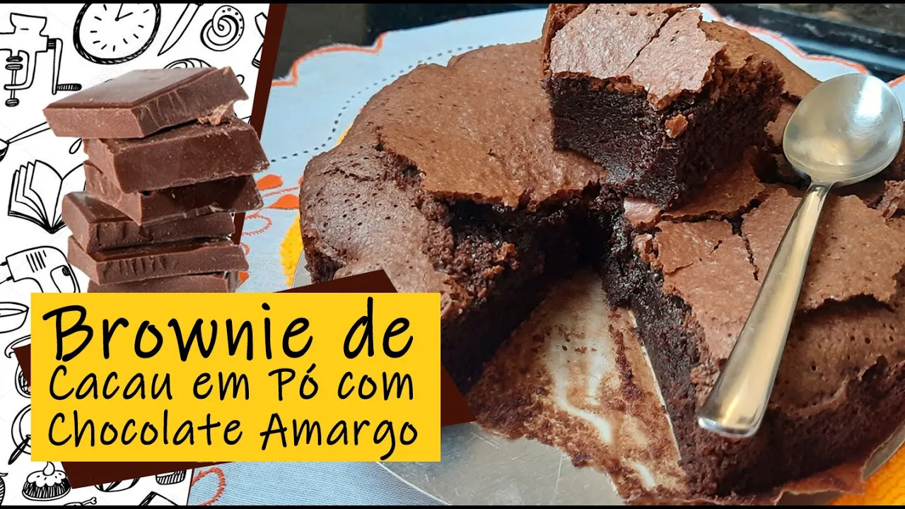 RECEITA DE BROWNIE ORIGINAL COM CACAU, CHOCOLATE MEIO AMARGO E ESSÊNCIA DE RUM
