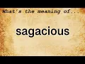 Sagacious Meaning Definition of Sagacious