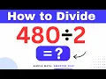 480 2 Divide 480 by 2 Long division Method