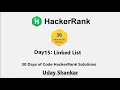Hacker Rank 30 days of code in CPP Day 15 Linked List code solution