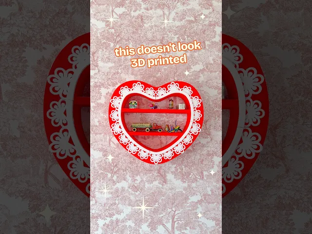 Lace Heart Wall Shelf - Kitsch Retro Whimsical Coquette Cottagecore Doily Display Shelf Vintage video thumbnail