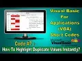 Microsoft Excel Short VBA Code How to Highlight Duplicate Values using VBA in A Single Click
