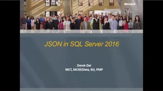 21 JSON in SQL Server 2016