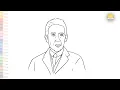 Niels Henrik David Bohr drawing Portraits drawing How to draw Niels Bohr step by step