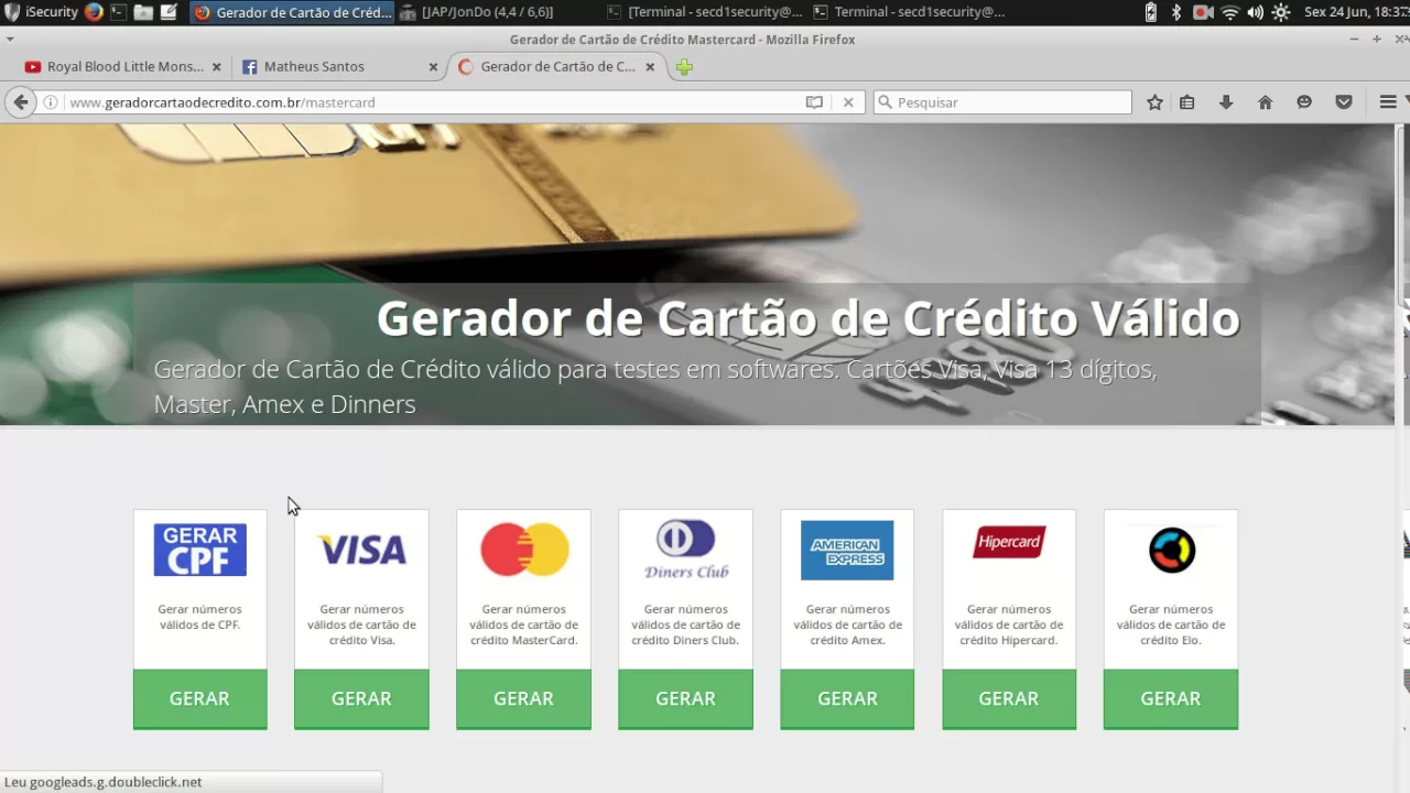 COMO VERIFICAR SE UM CARTÃO DE CREDITO E VALIDO OU INVALIDO