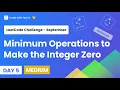 Minimum Operations to Make the Integer Zero LeetCode 2749 Sep Day 5 Bit Manipulation