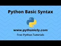 Tutorial 2 - Python Basic Syntax