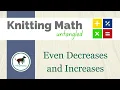 Knitting Math For Even Decreases and Increases