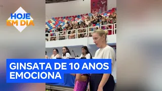 Ginasta de 10 anos esquece coreografia e recebe apoio emocionante durante competição