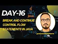 break and continue control flow statements in Java